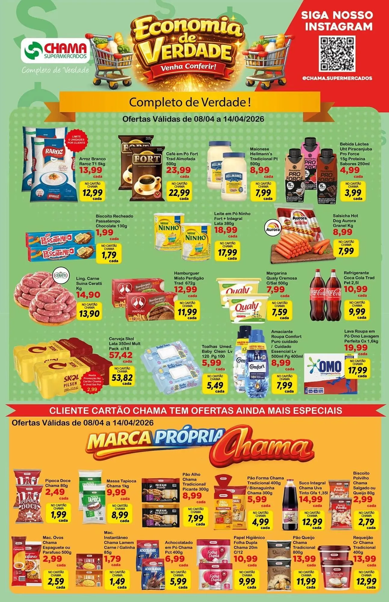 Encarte de Catálogo Chama Supermercados 8 de abril até 14 de abril 2026 - Pagina 1