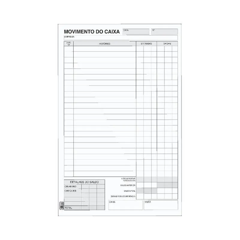 Talão Movimento de Caixa Grande 100 Folhas - Tilibra