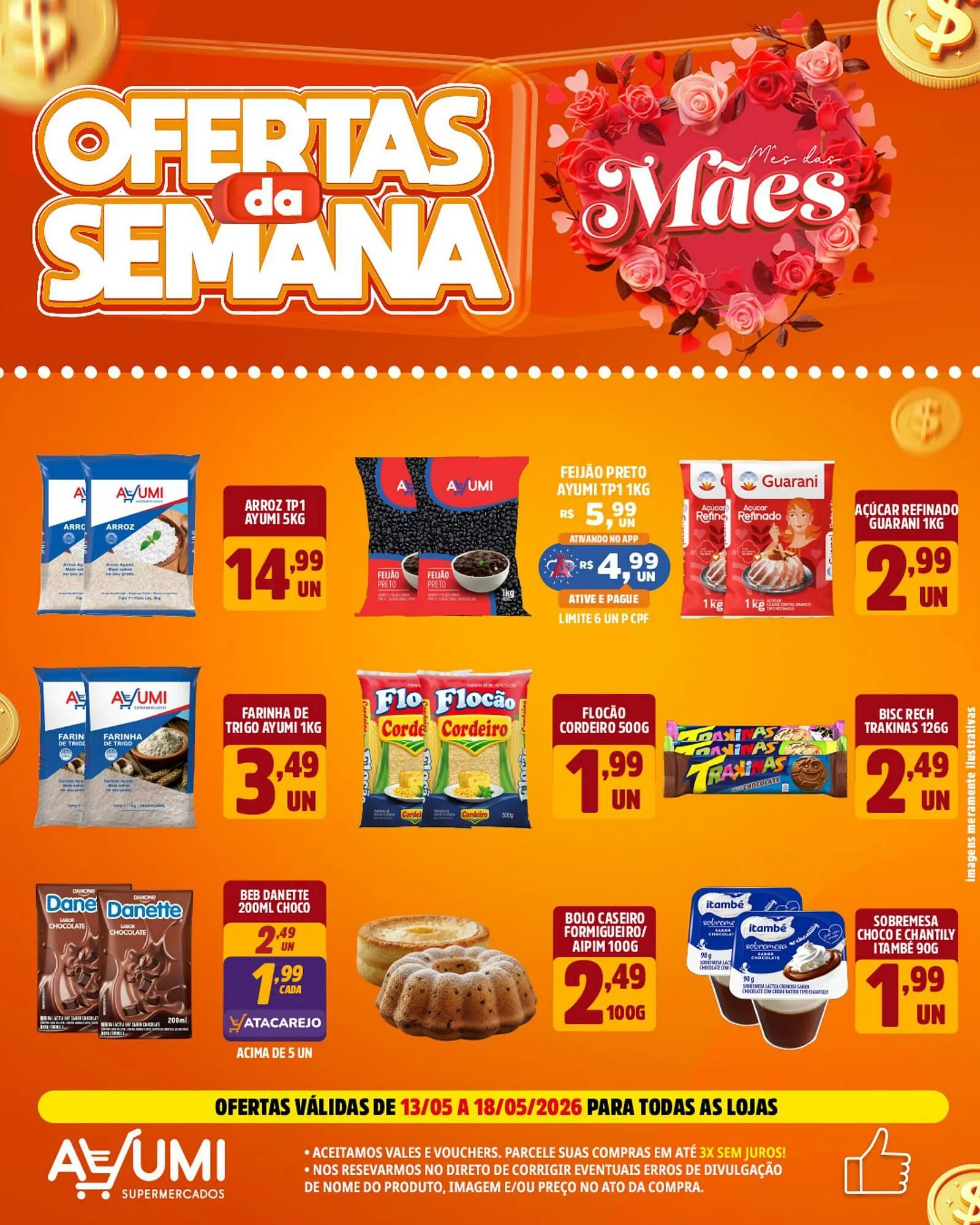 Encarte de Folheto Ayumi Supermercados 14 de maio até 18 de maio 2026 - Pagina 1