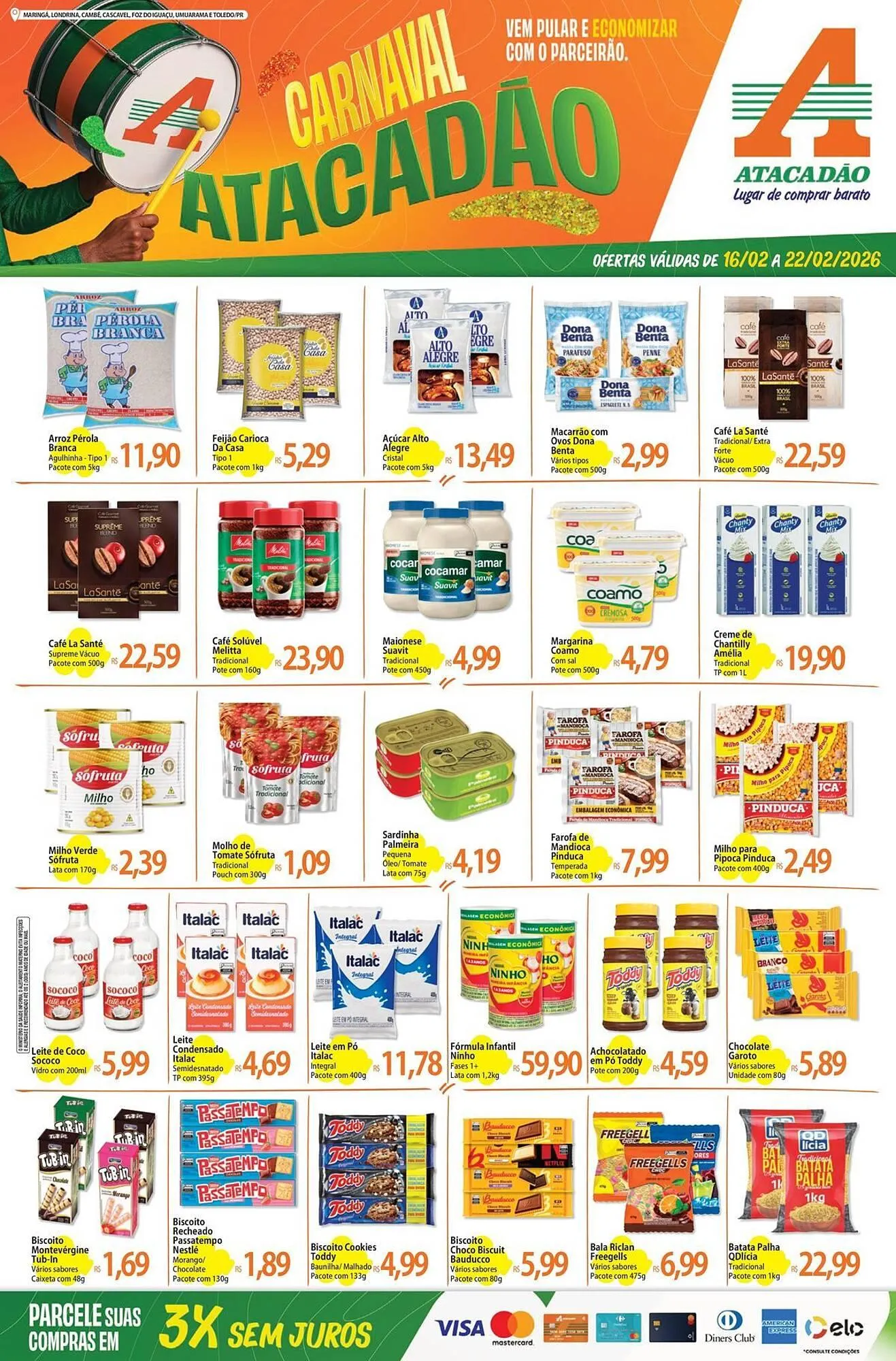 Encarte de Folheto Atacadão 16 de fevereiro até 22 de fevereiro 2026 - Pagina 1