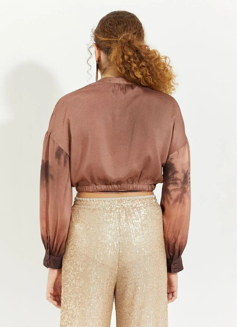 Camisa estampada paisagem colab camila coutinho