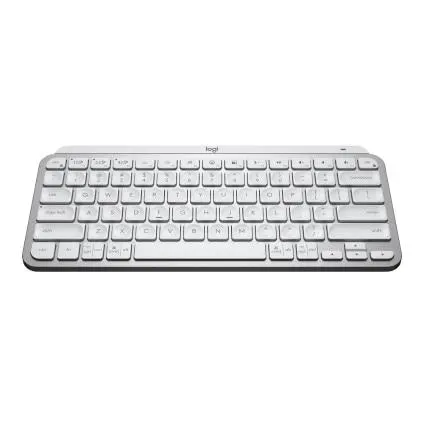 Teclado sem fio Logitech MX Keys Mini com Iluminação Inteligente, Conexão Bluetooth e USB com Easy-Switch e Bateria Recarregável - Cinza Claro