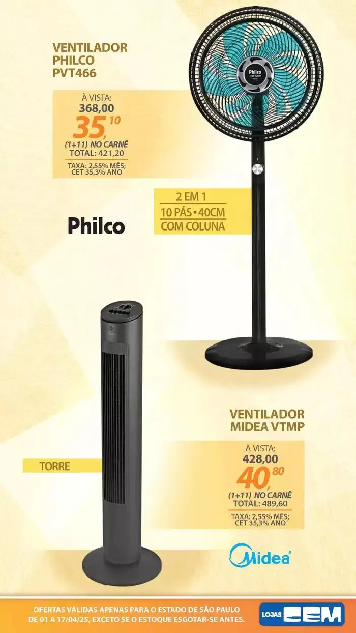 Encarte de Encarte Lojas Cem 3 de abril até 17 de abril 2025 - Pagina 123