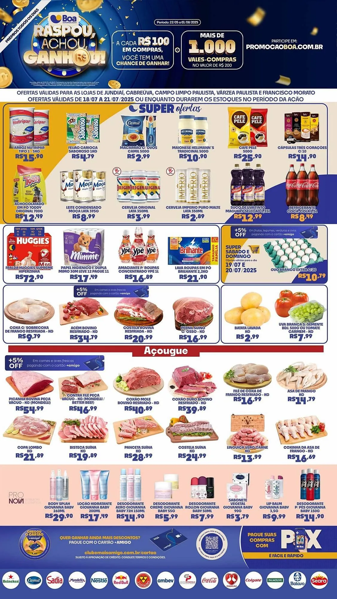 Encarte de Catálogo Boa Supermercados 18 de julho até 21 de julho 2025 - Pagina 1