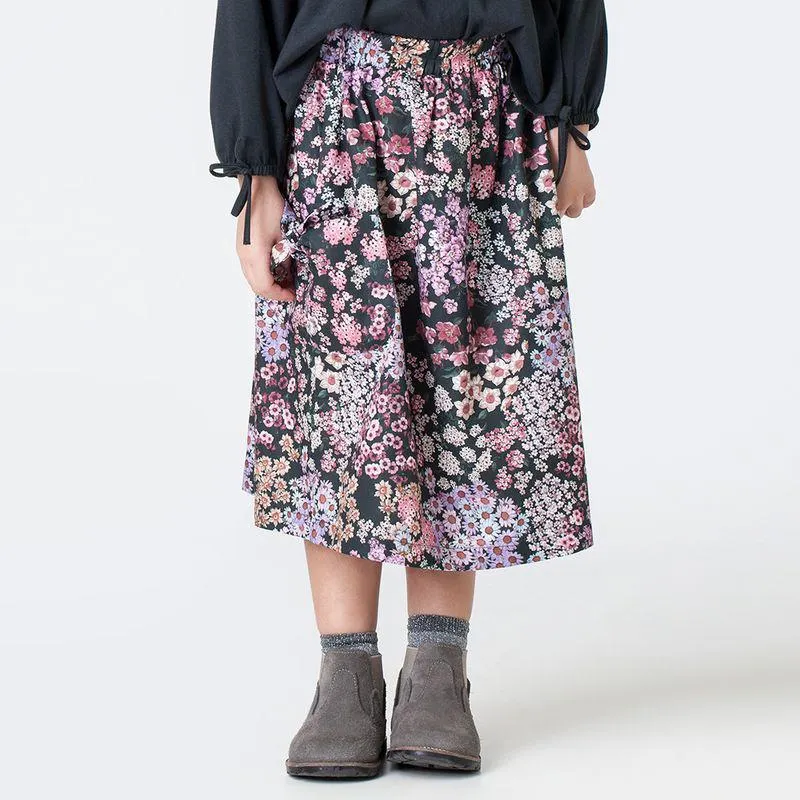 Saia Midi Infantil Menina Bouquet Rosa