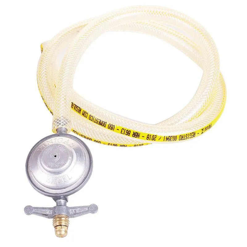 Regulador de Gás com Mangueira 1.25m e Abraçadeira Vinigás Excel