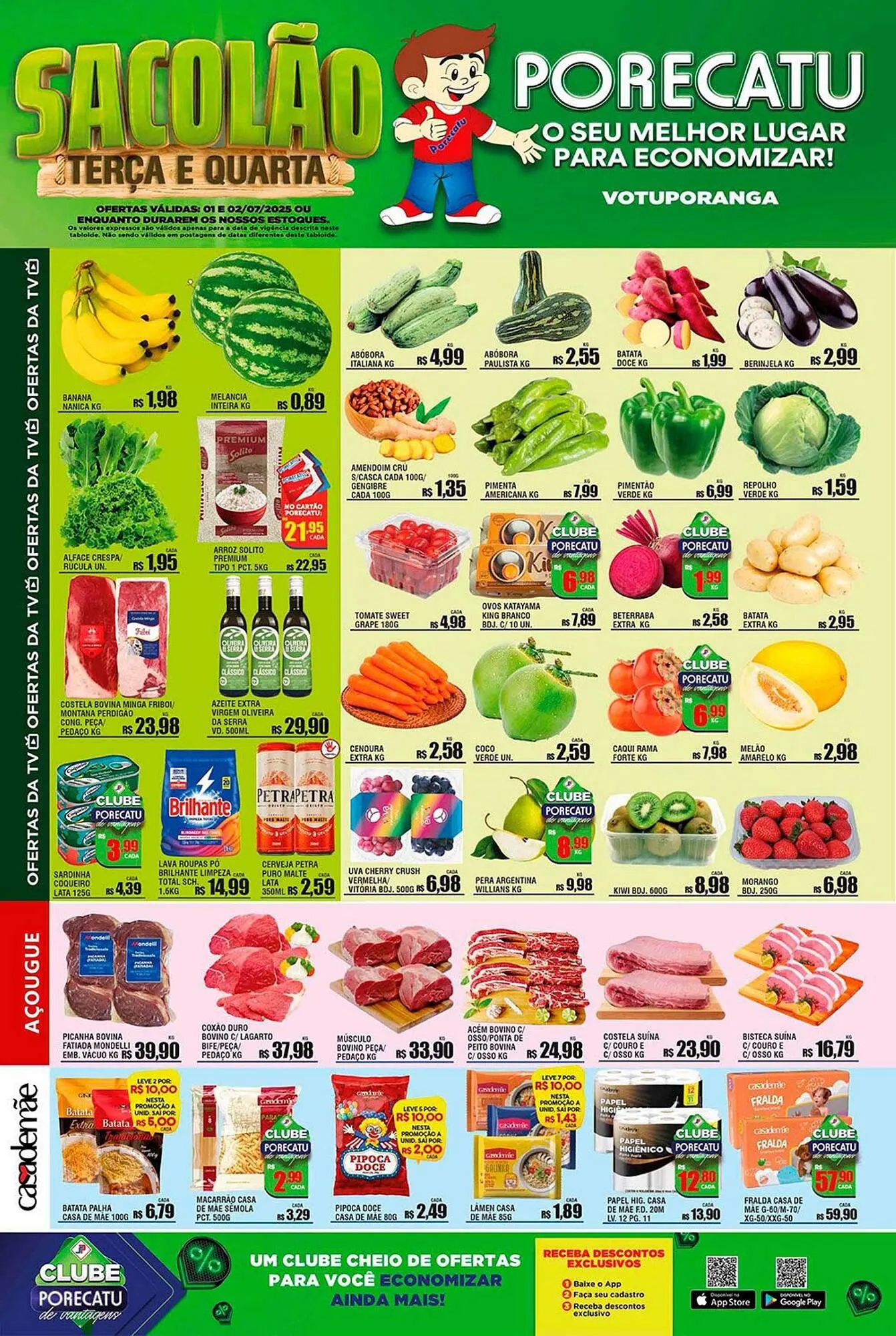 Encarte de Catálogo Supermercado Porecatu 30 de junho até 2 de julho 2025 - Pagina 1