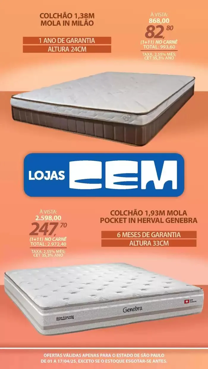 Encarte de Encarte Lojas Cem 3 de abril até 17 de abril 2025 - Pagina 97