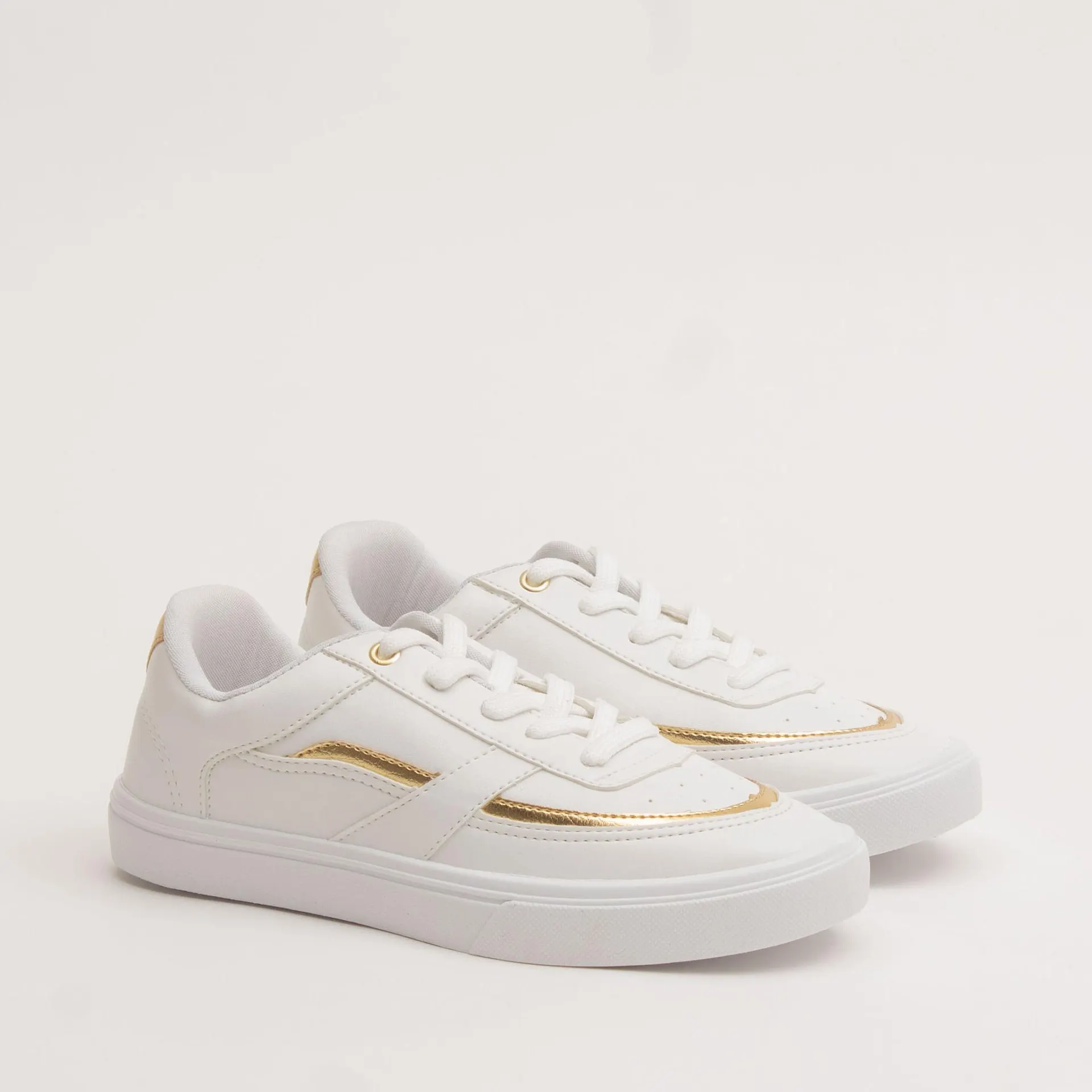 Tênis Bruna em napa - BRANCO/DOURADO