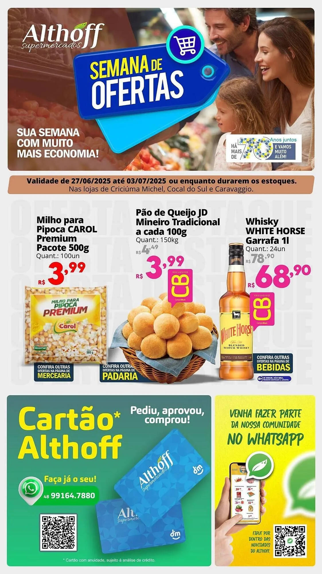 Encarte de Catálogo Althoff Supermercados 27 de junho até 3 de julho 2025 - Pagina 1