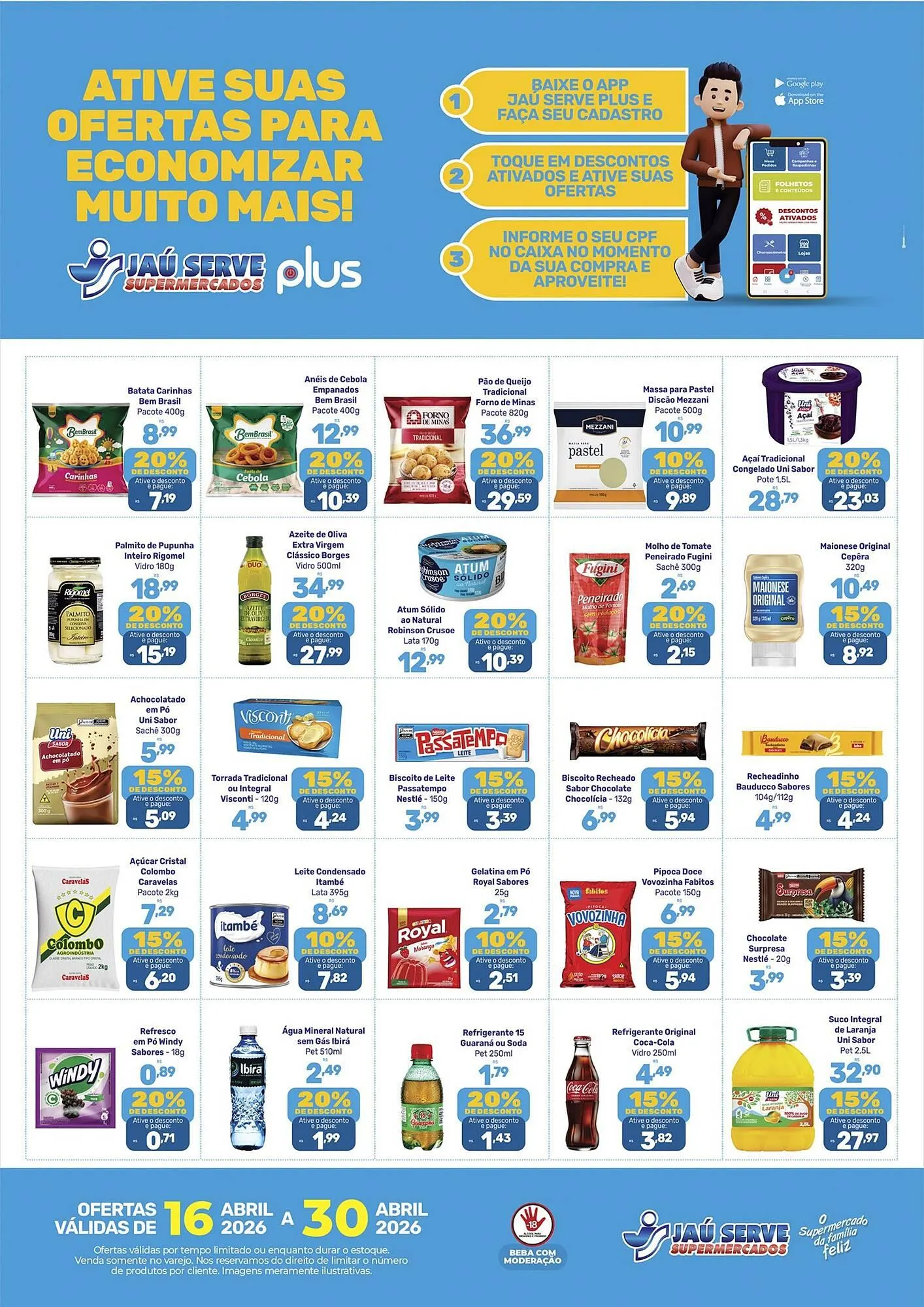 Encarte de Catálogo Supermercados Jau Serve 17 de abril até 30 de abril 2026 - Pagina 1
