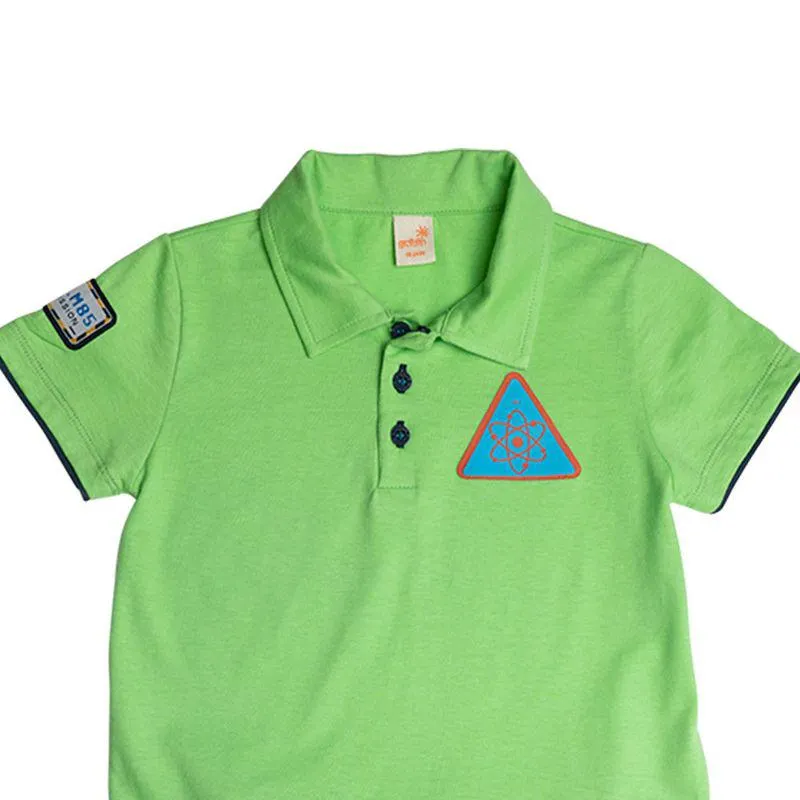 Conjunto Toddler Menino Polo Mini Invaders Verde