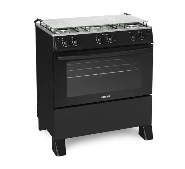 Fogão Itatiaia Star New - 5 Bocas, Forno Limpa Fácil - Preto