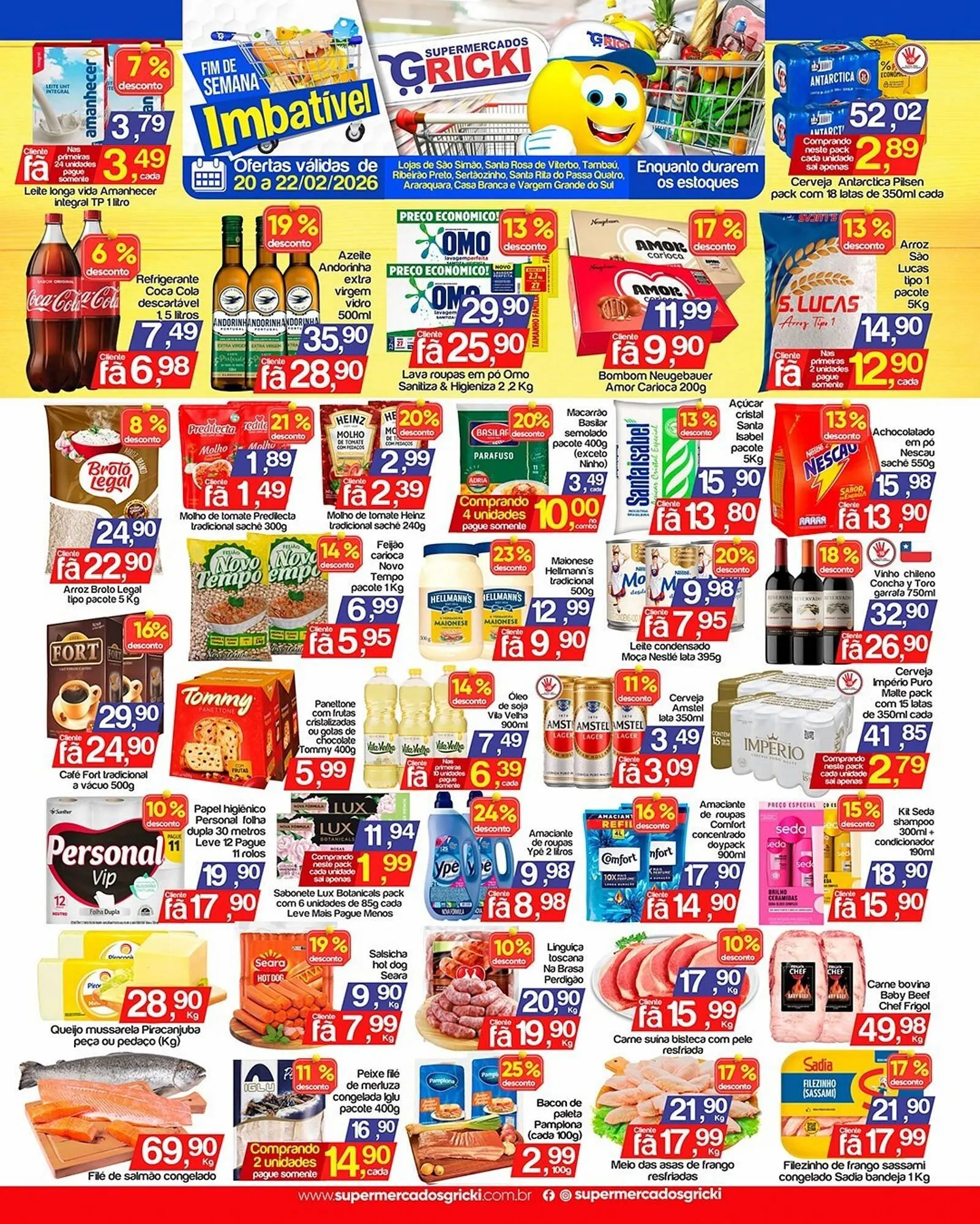 Encarte de Catálogo Supermercados Gricki 20 de fevereiro até 22 de fevereiro 2026 - Pagina 1