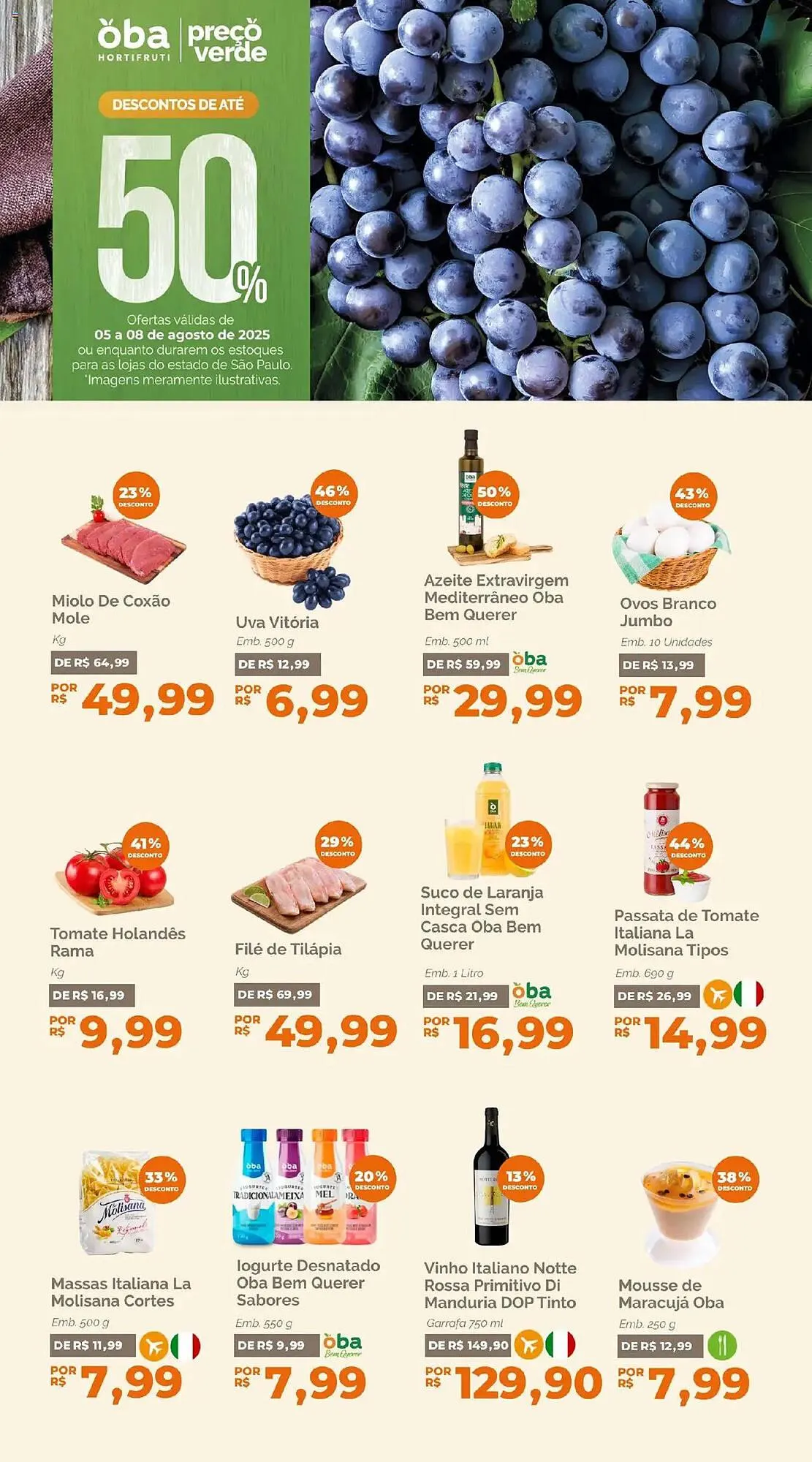 Encarte de Catálogo Oba Hortifruti 5 de agosto até 8 de agosto 2025 - Pagina 1
