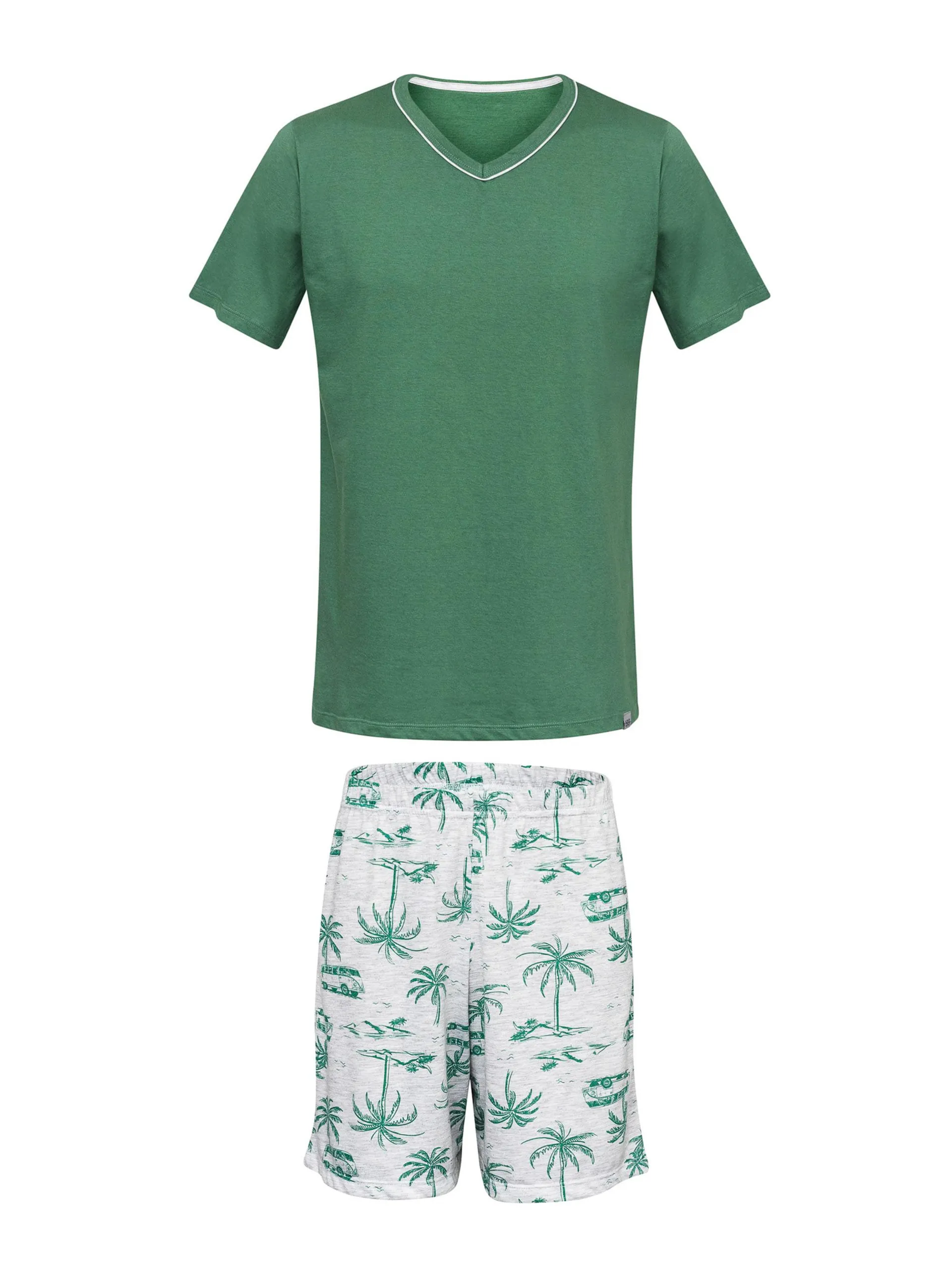 Pijama Masculino Manga Curta Beach