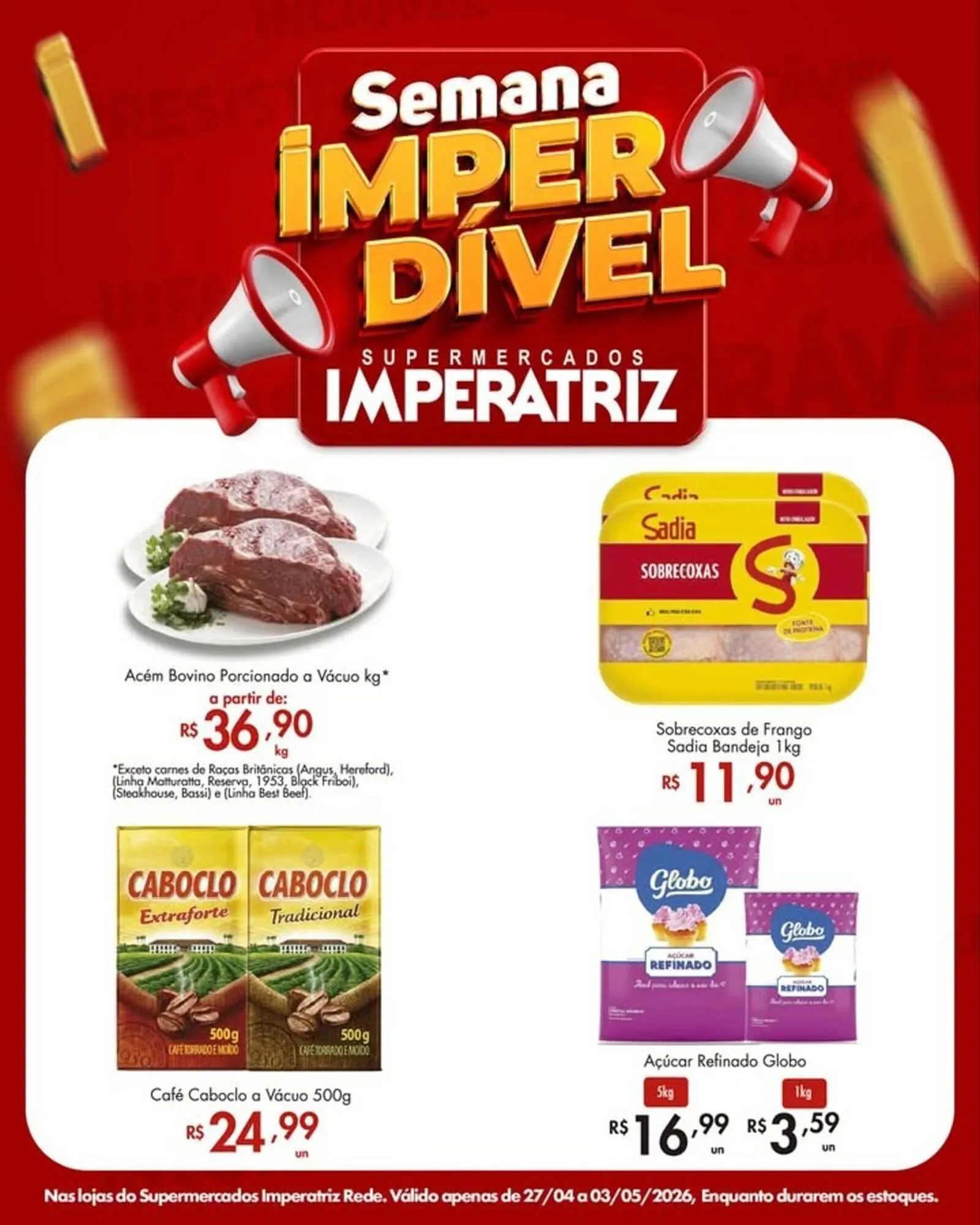 Encarte de Catálogo Supermercados Imperatriz 28 de abril até 3 de maio 2026 - Pagina 1
