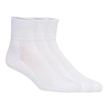 Meia ASICS Easy Quarter - pack com 3 pares - Unissex - Branca