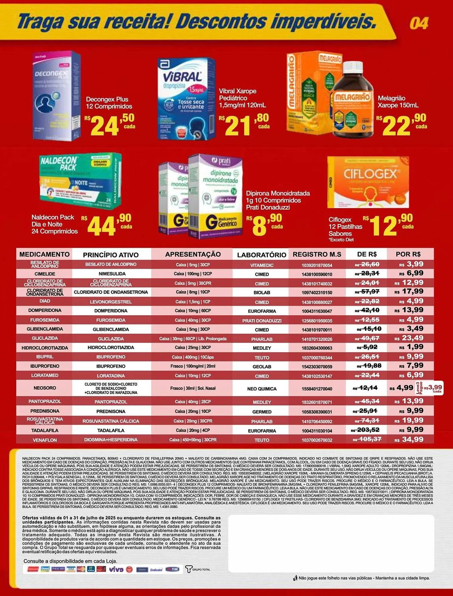 Encarte de Catálogo Drogaria Total 1 de julho até 31 de julho 2025 - Pagina 4