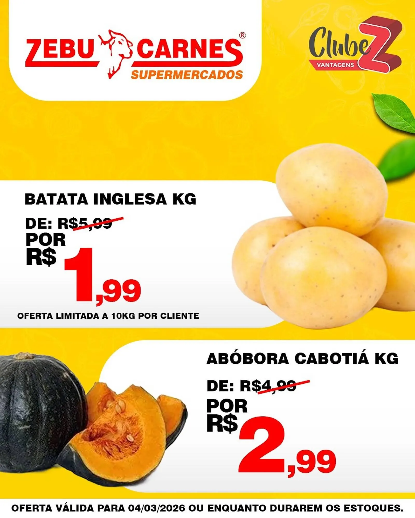Encarte de Catálogo Zebu Carnes Supermercados 3 de março até 4 de março 2026 - Pagina 1