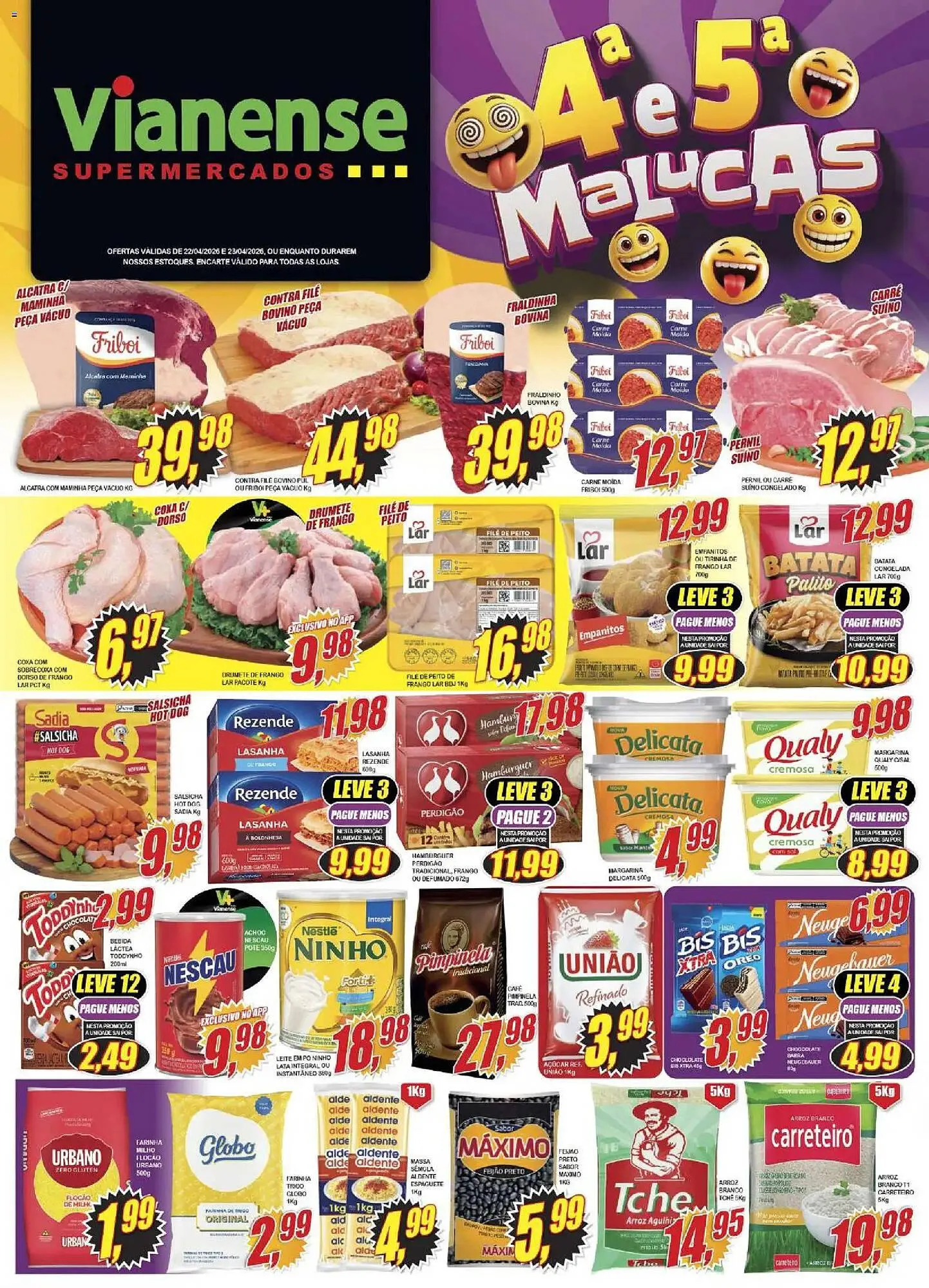 Encarte de Encarte Vianense Supermercados 22 de abril até 23 de abril 2026 - Pagina 1