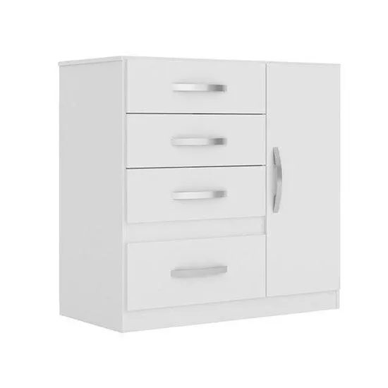 Cômoda Vênus Moval Móveis, 1 Porta, 4 Gavetas, MDP