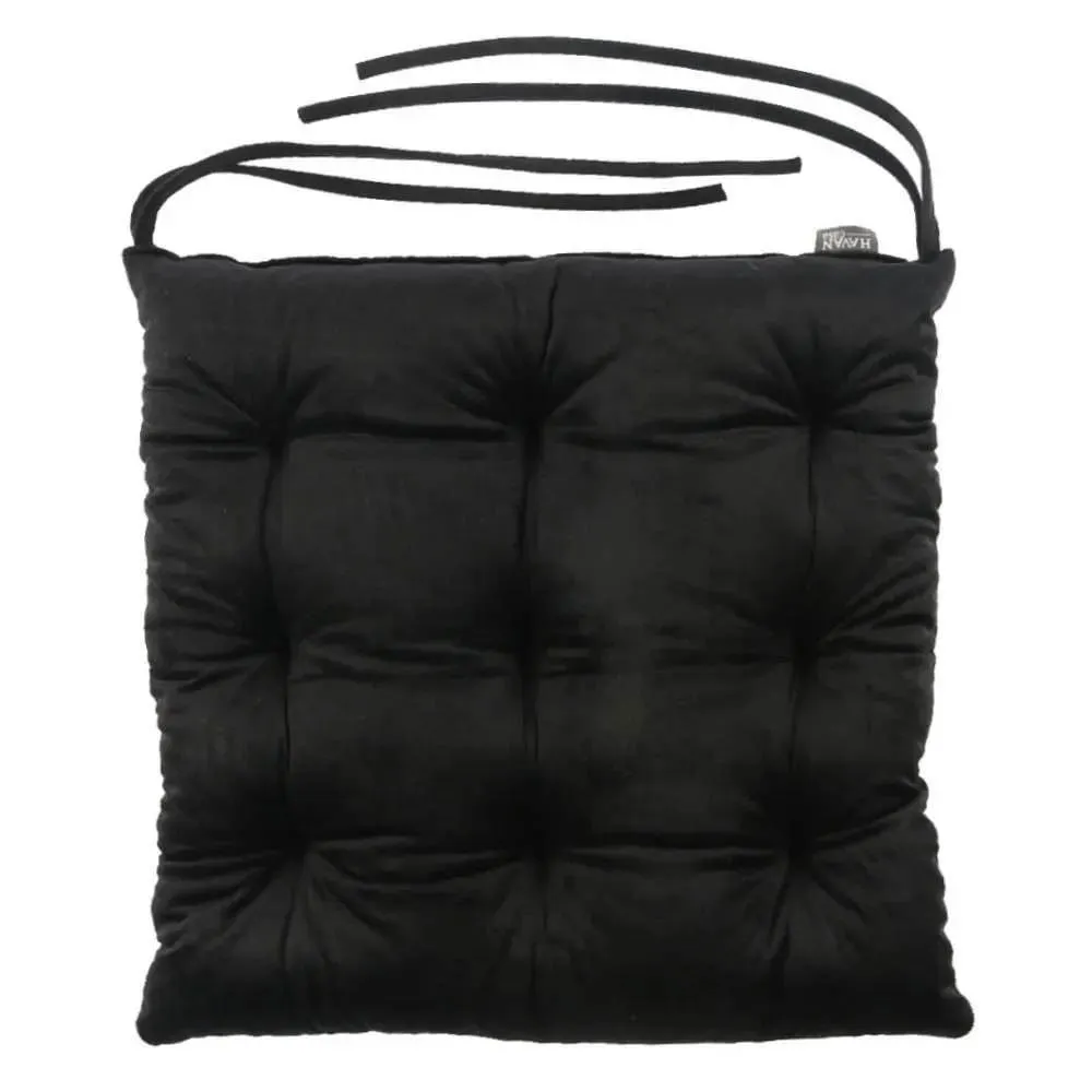 Almofada Para Assento Futton 42X42cm Veludo Italiano - Preto