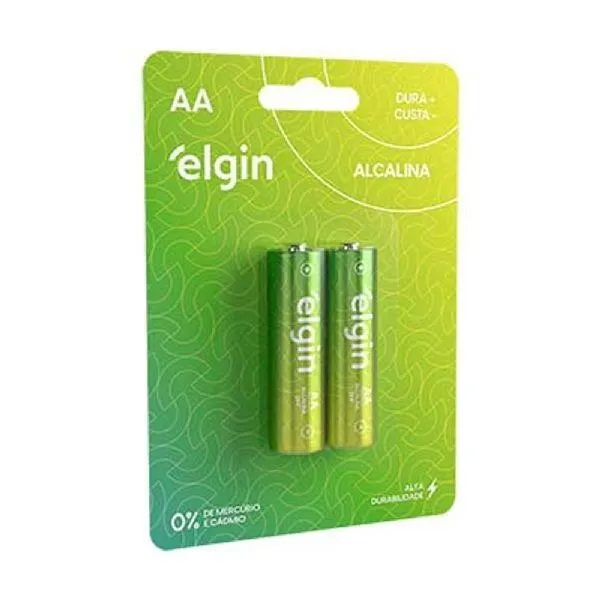Pilha Alcalina AA Cartela com 2 UN Elgin