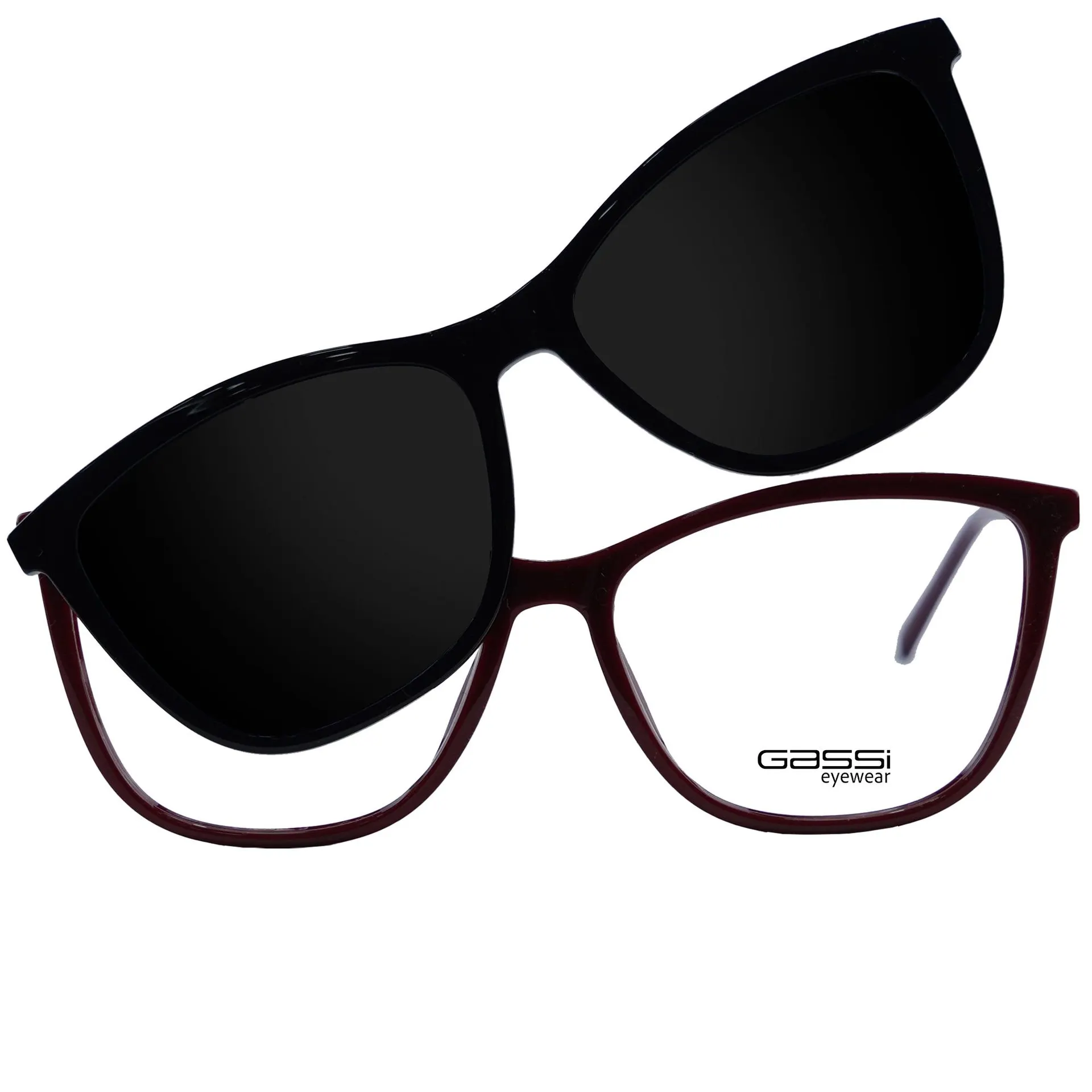 Óculos de grau Gassi Lara Clip on - Vinho