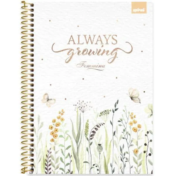 Caderno Universitário Capa Dura, 1 x 1, 80 Folhas, Femmina, 2637925, Spiral Fem - PT 1 UN