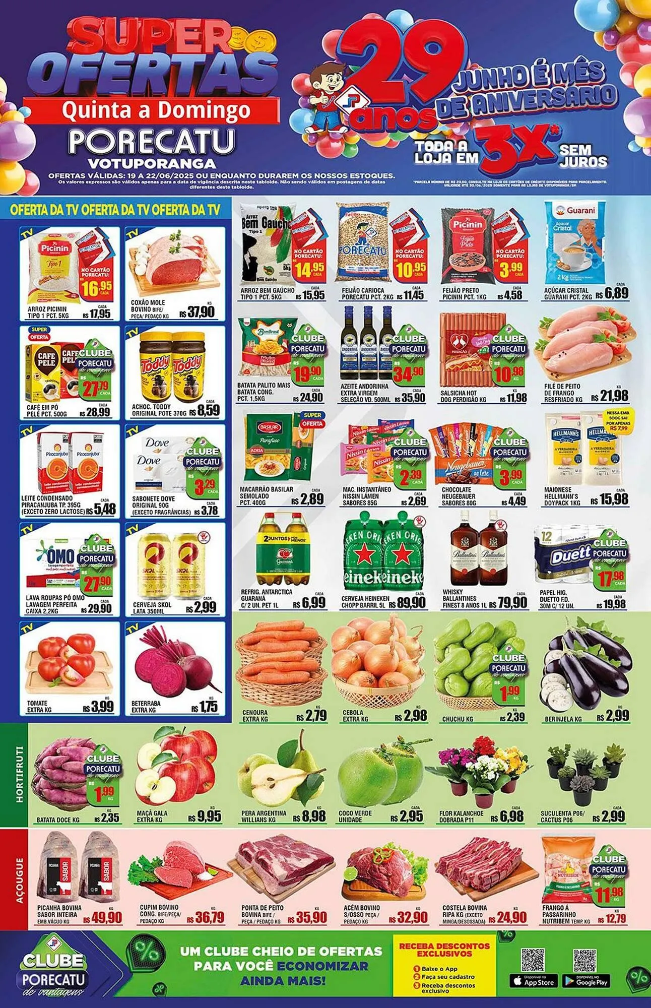 Encarte de Catálogo Supermercado Porecatu 19 de junho até 22 de junho 2025 - Pagina 1
