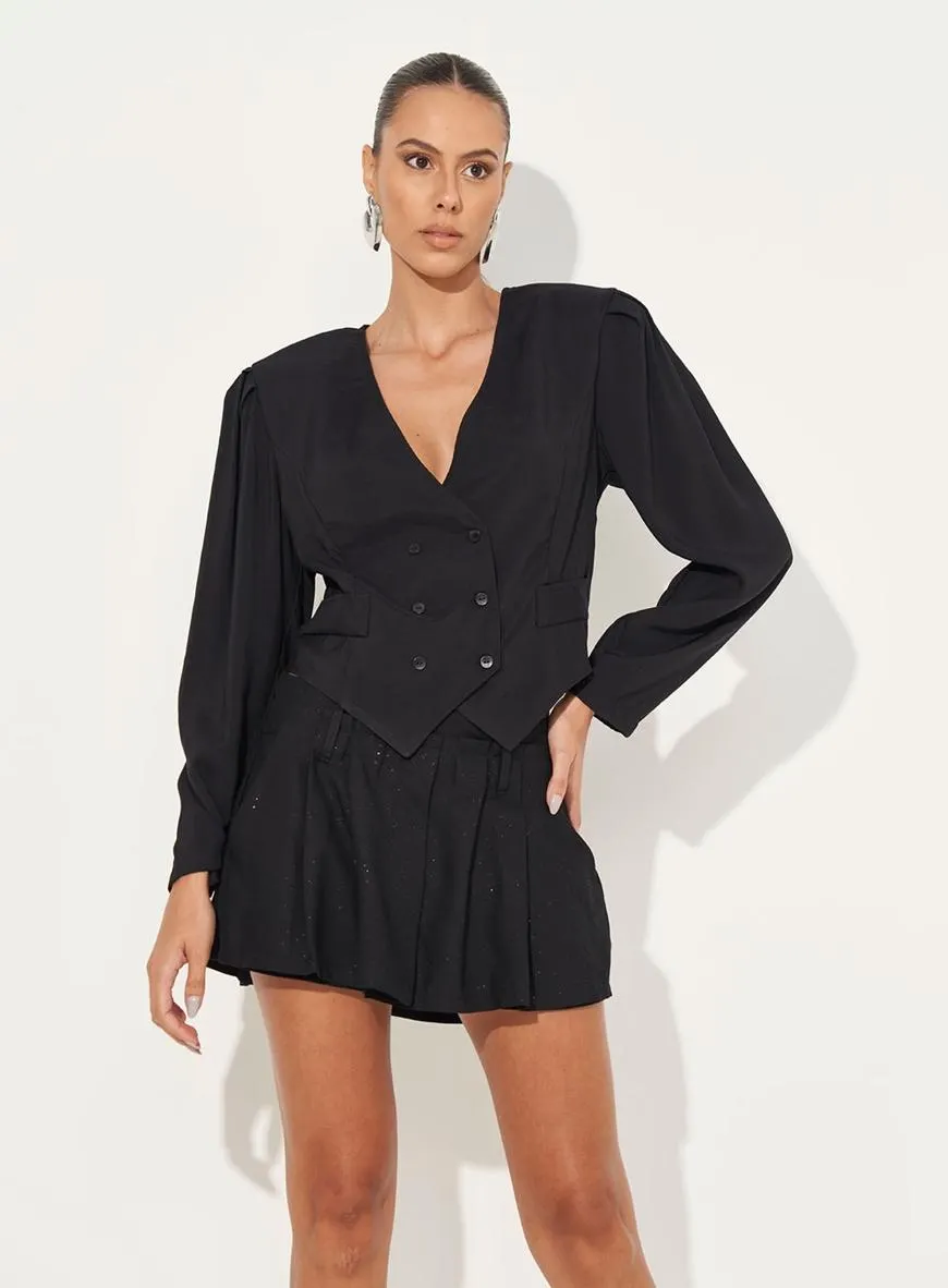 Blusa Blazer Com Ombreiras