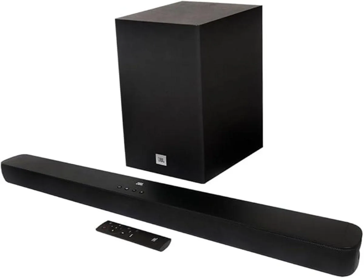 Soundbar JBL Cinema SB180 110W com 2.1 Canais, Bluetooth, ARC HDMI e Subwoofer Sem Fio