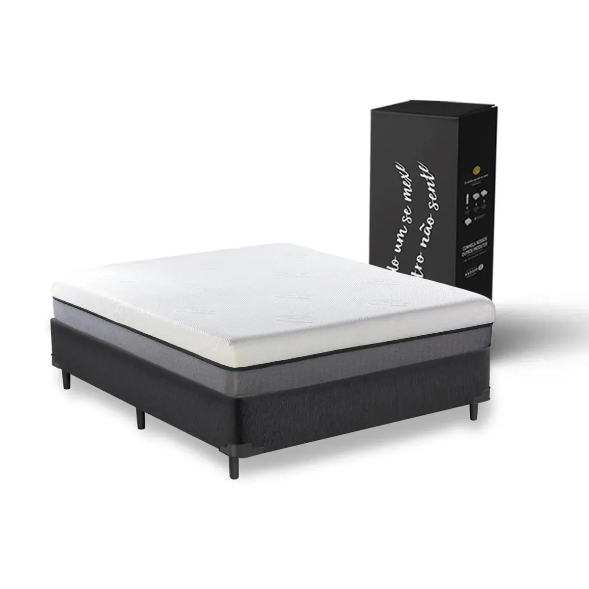 Cama Box + Colchão Na Caixa King Star Conforto Intermediário Original - 12 Anos De Garantia!