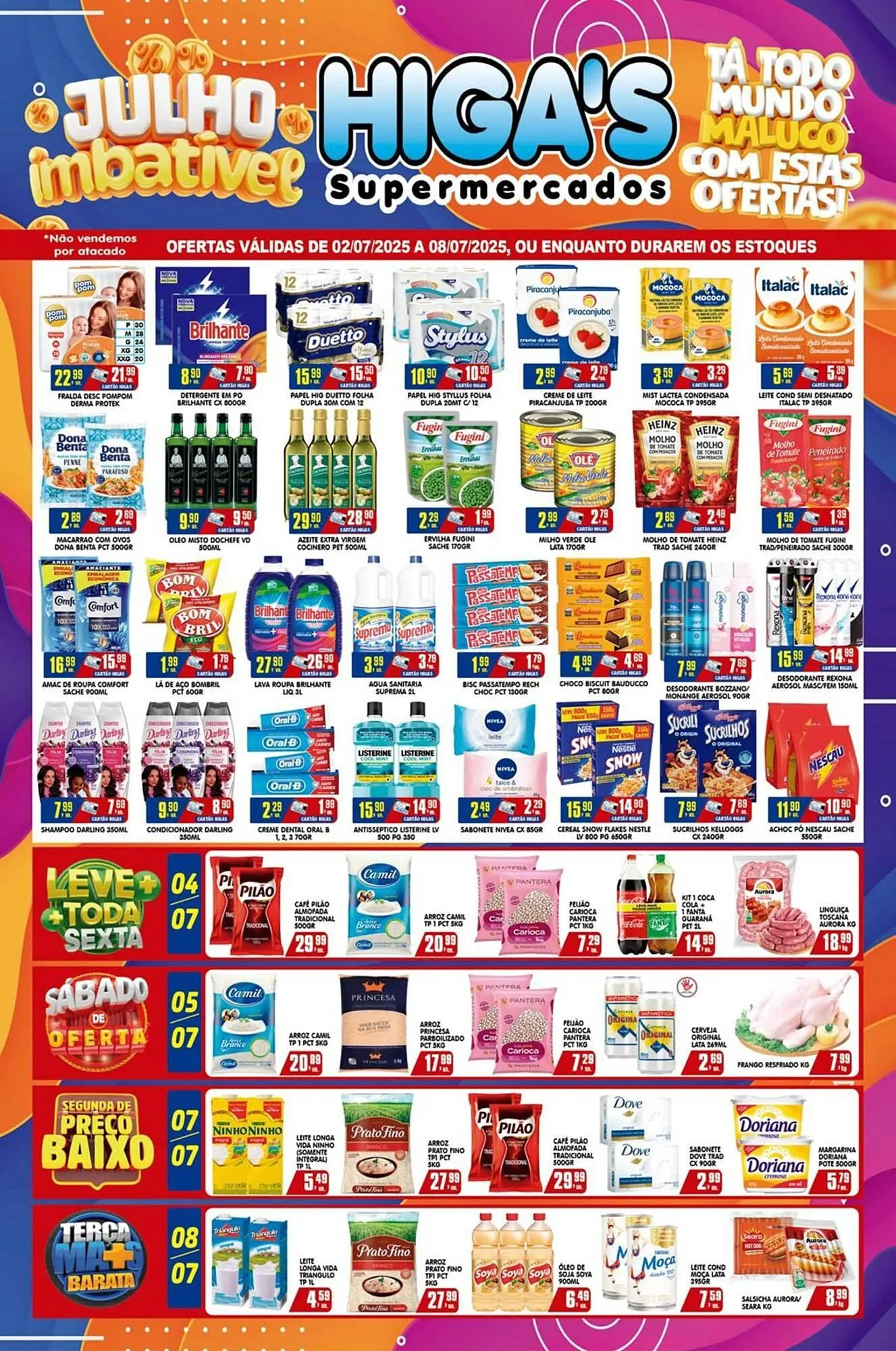 Encarte de Catálogo Higa's Supermercado 1 de julho até 8 de julho 2025 - Pagina 1