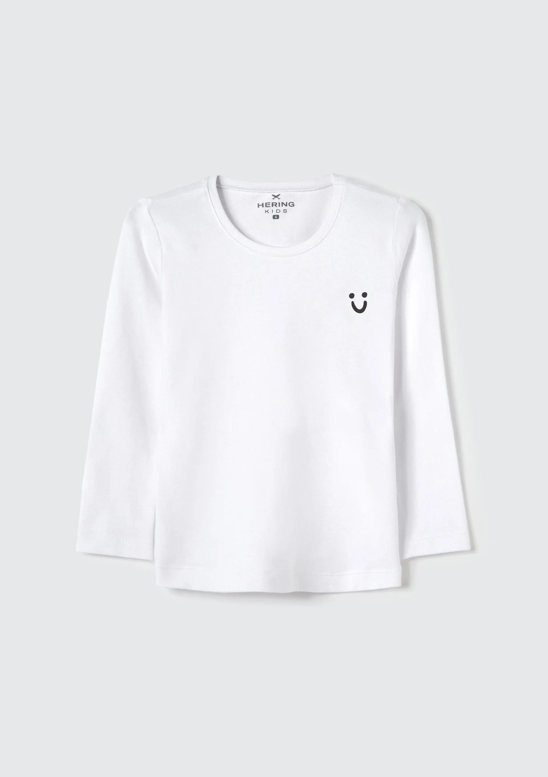 Blusa Básica Infantil Menina Toddler Manga Longa - Branco