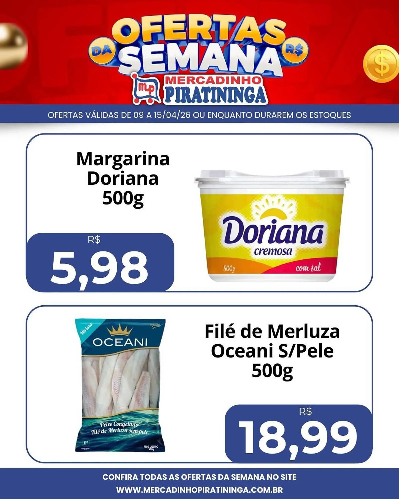 Encarte de Catálogo Mercadinho Piratininga 9 de abril até 15 de abril 2026 - Pagina 3