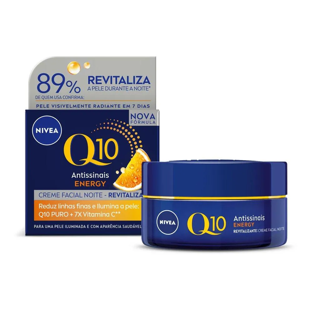 Creme facial antissinais noite Nivea Q10 Energy 50g