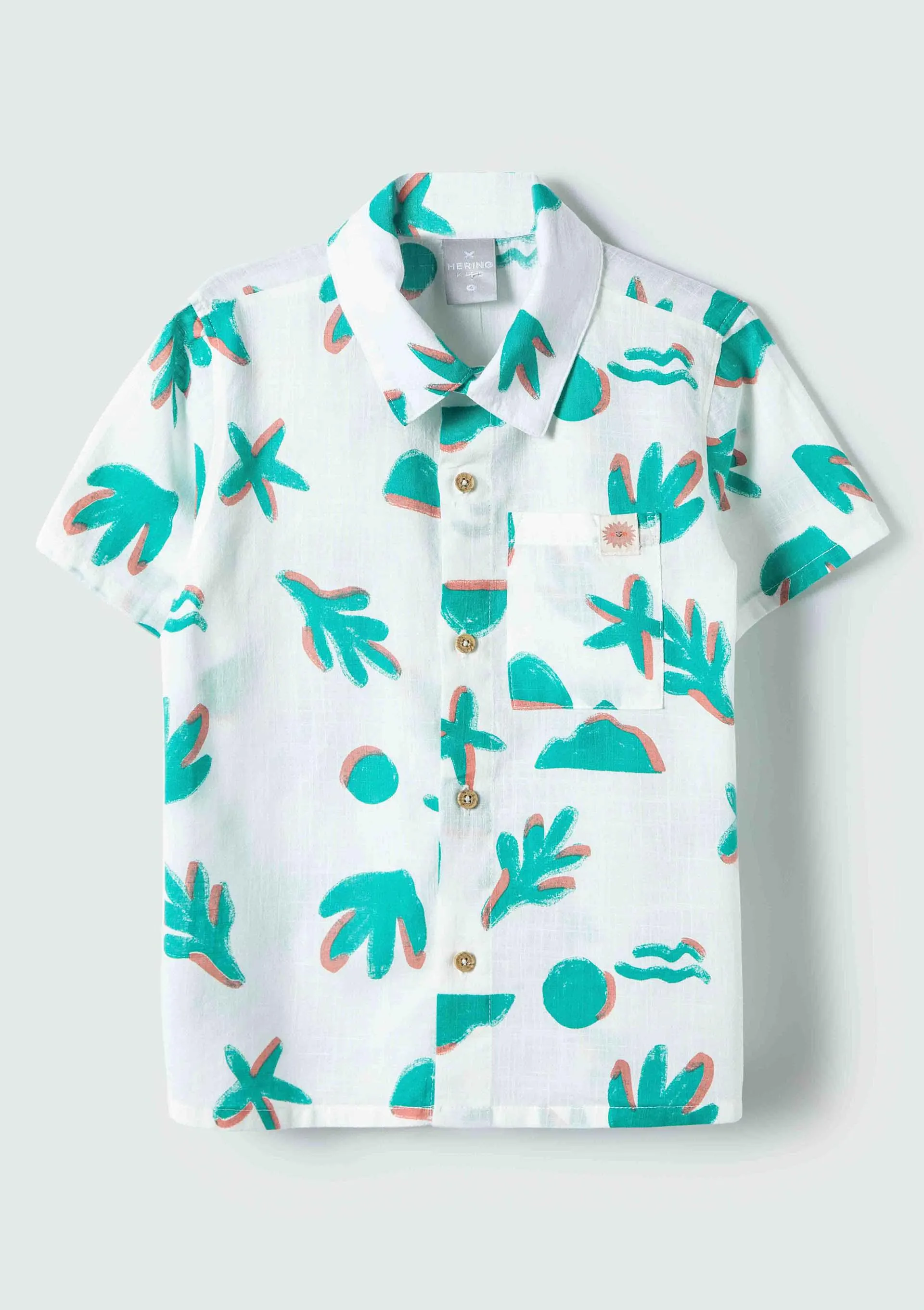 Camisa Infantil Menino Toddler Manga Curta Estampada - Off White