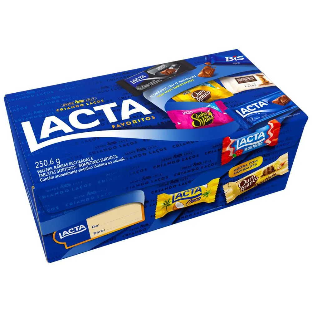 Caixa de Variedades Lacta Favoritos 250.6g