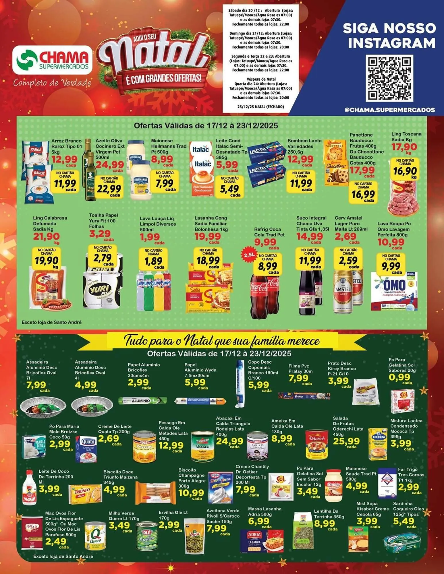 Encarte de Catálogo Chama Supermercados 17 de dezembro até 23 de dezembro 2025 - Pagina 1