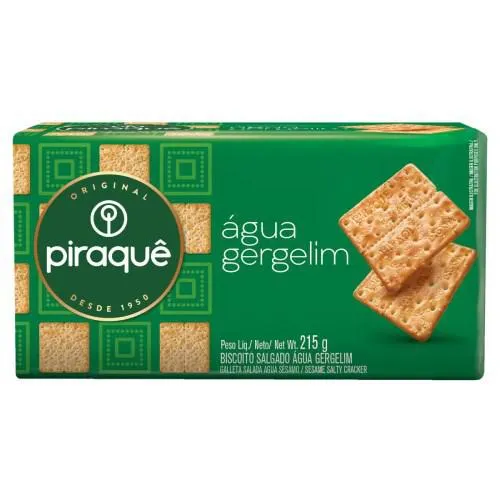 Biscoito Água com Gergelim Piraquê Pacote 215g
