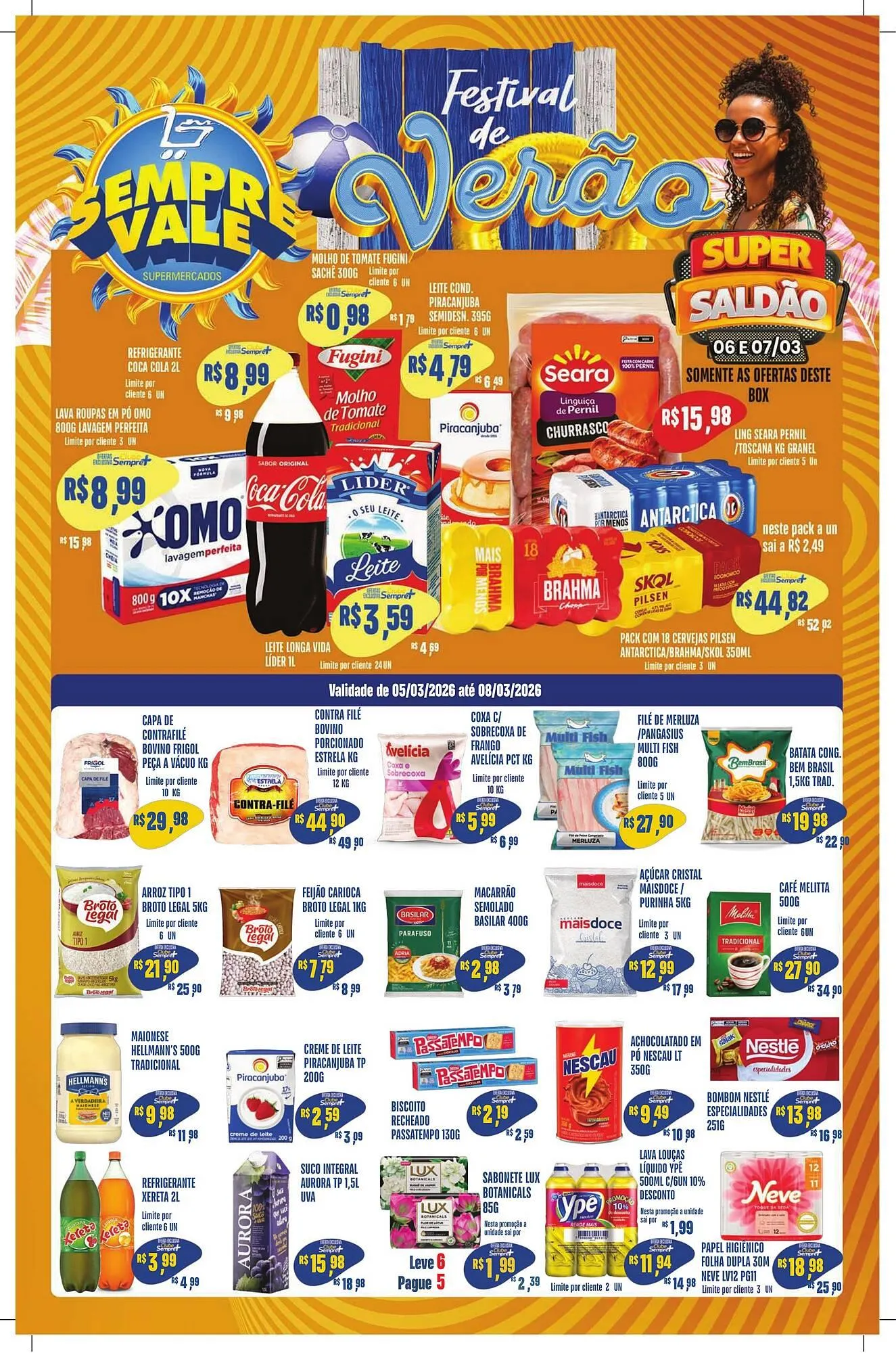 Encarte de Catálogo Sempre Vale Supermercados 5 de março até 8 de março 2026 - Pagina 1