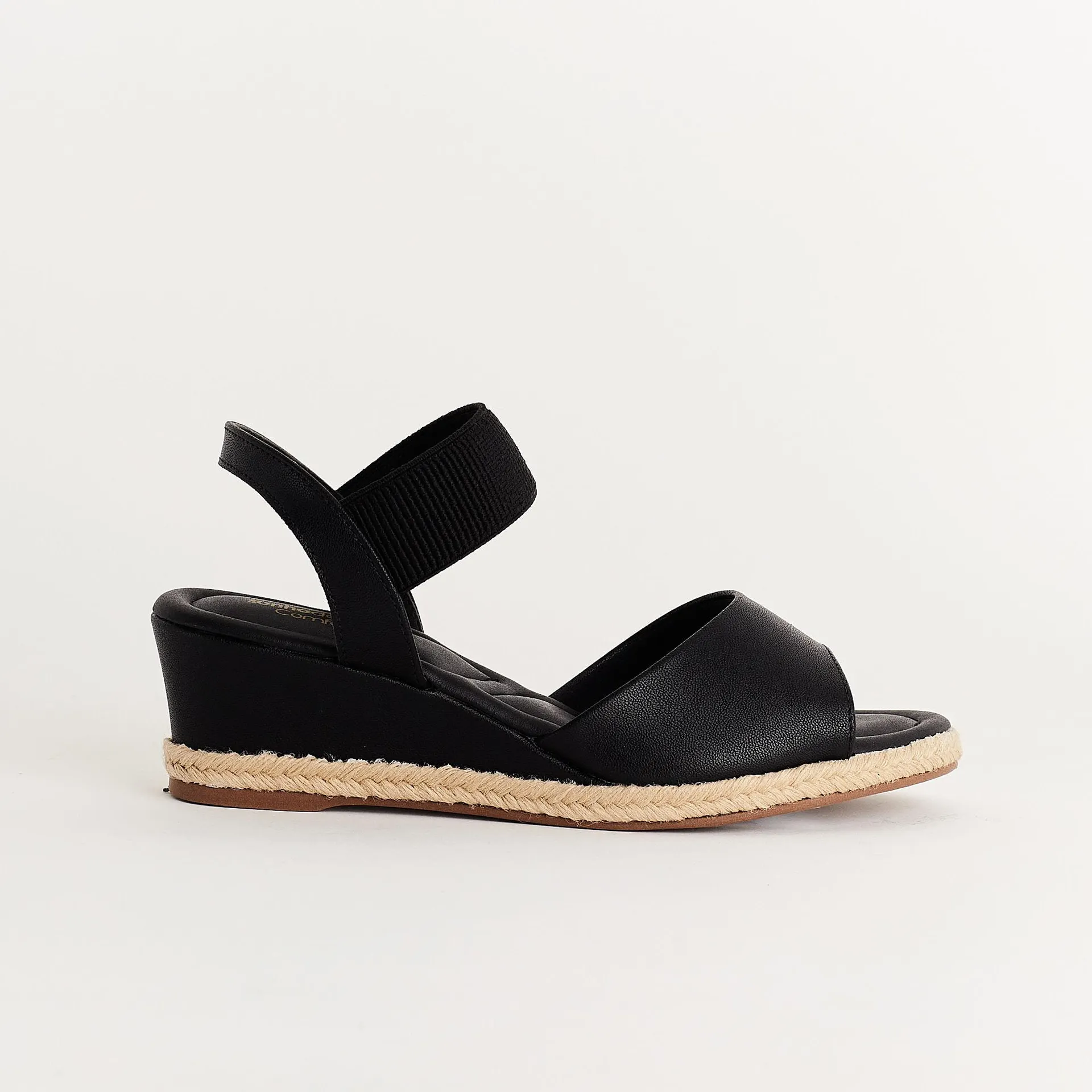 Anabela comfort tira elástica - PRETA