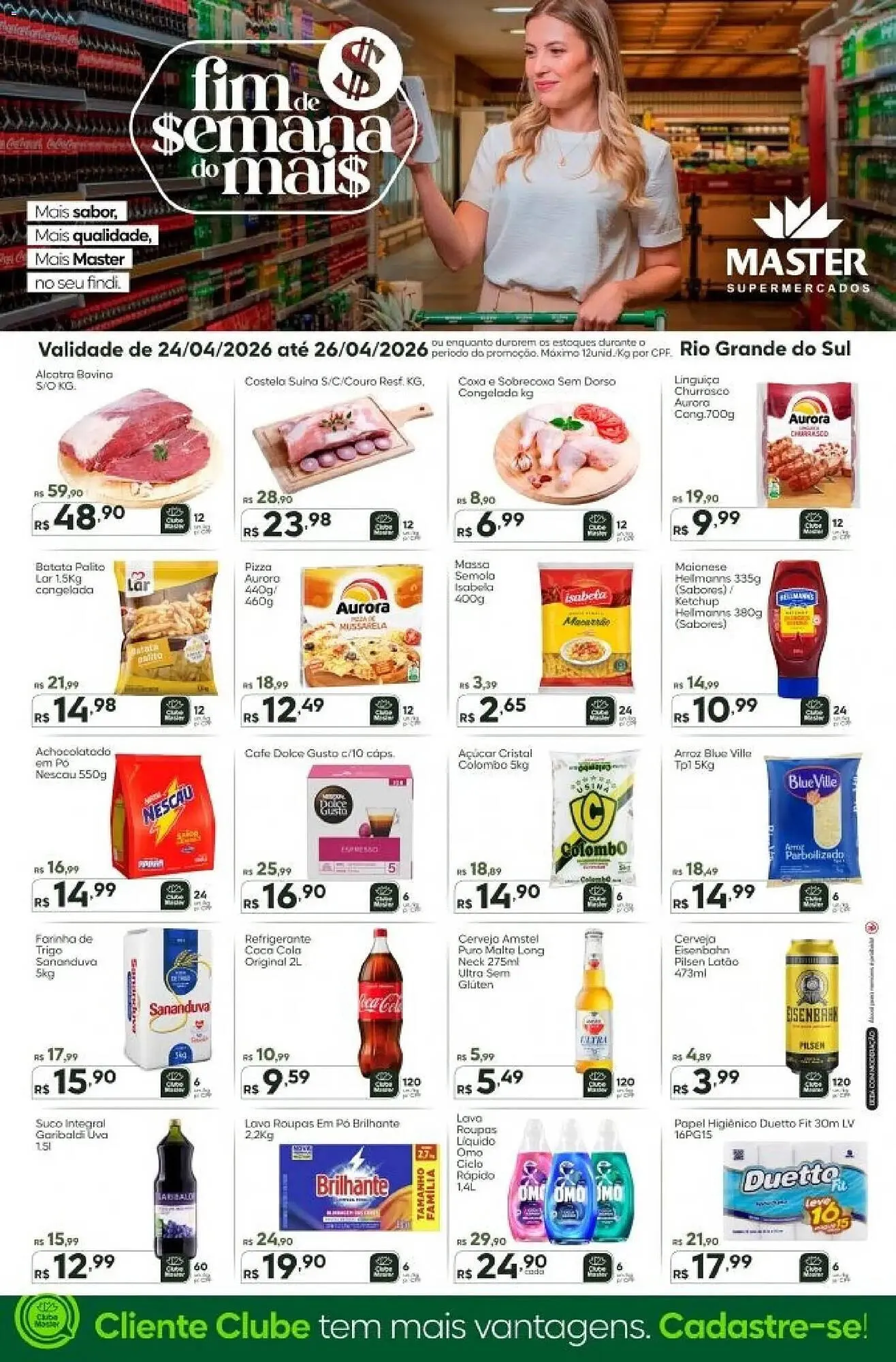 Encarte de Folheto Master Supermercados 24 de abril até 26 de abril 2026 - Pagina 1