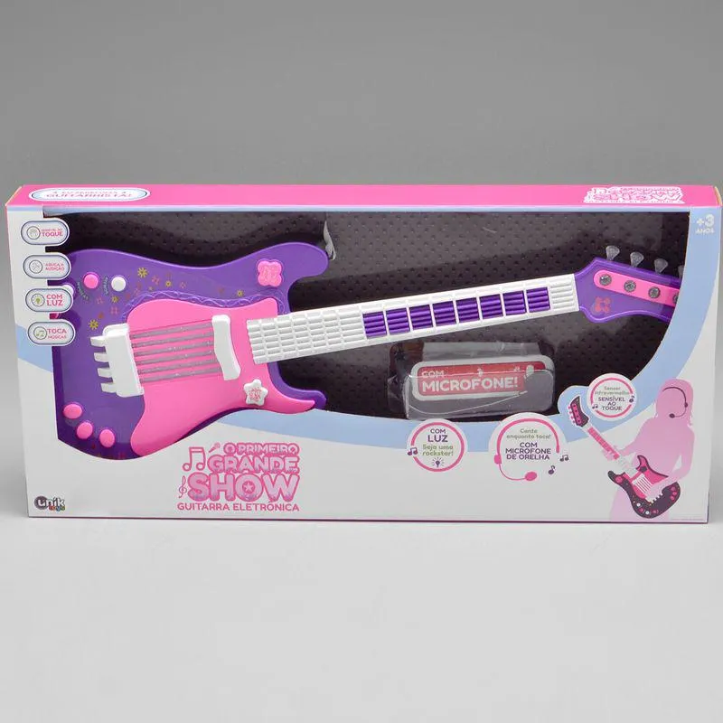 Guitarra Eletrônica Primeiro Grande Show Roxo/Rosa - GE1805FRR