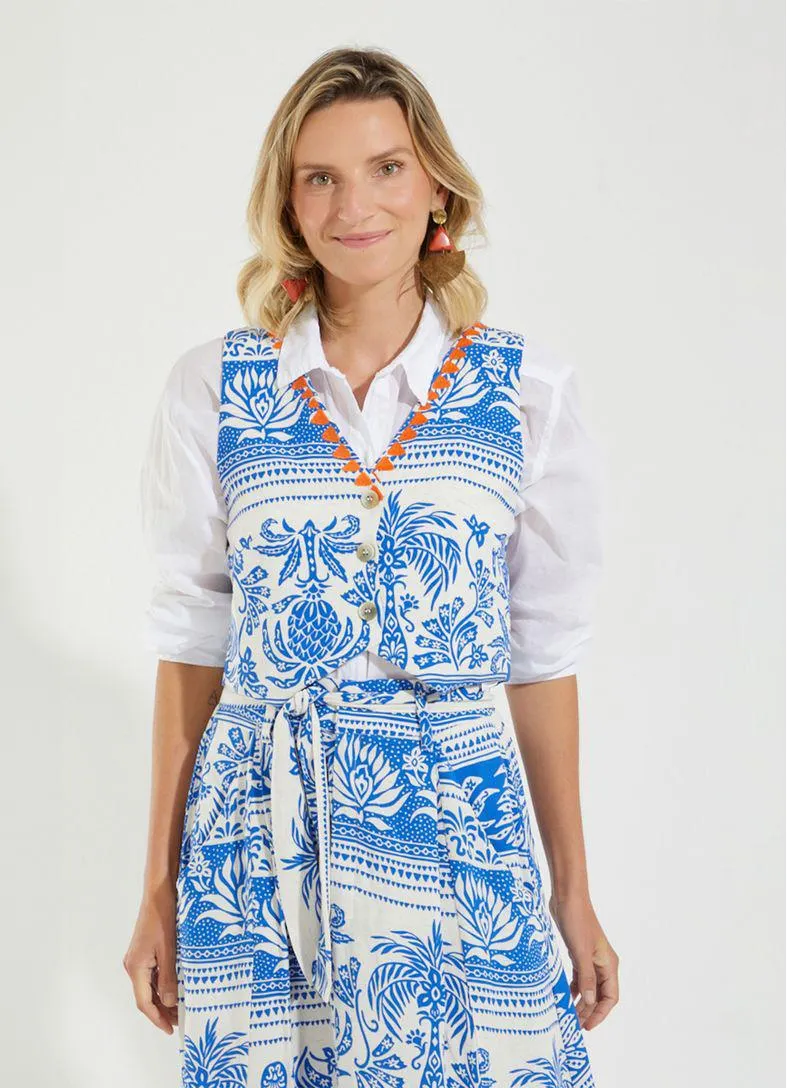 Blusa sem manga botoes est malika