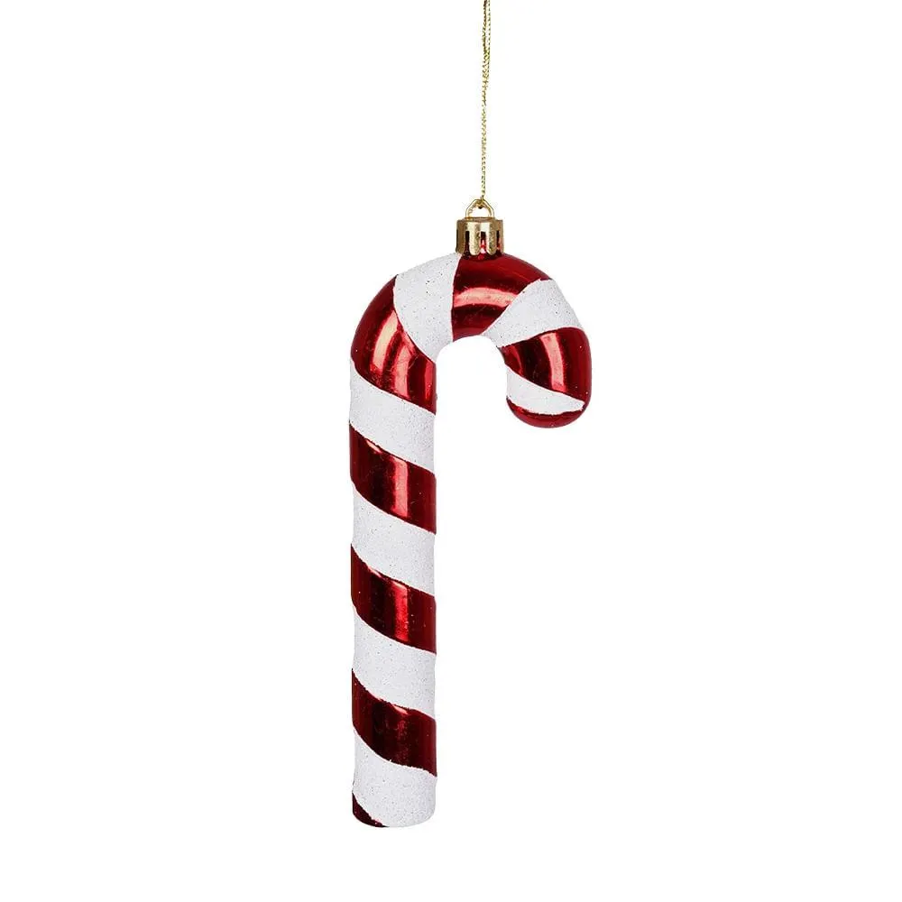Enfeite Natalino Bengala Grillo Candy 4 Peças Vermelho e Branco