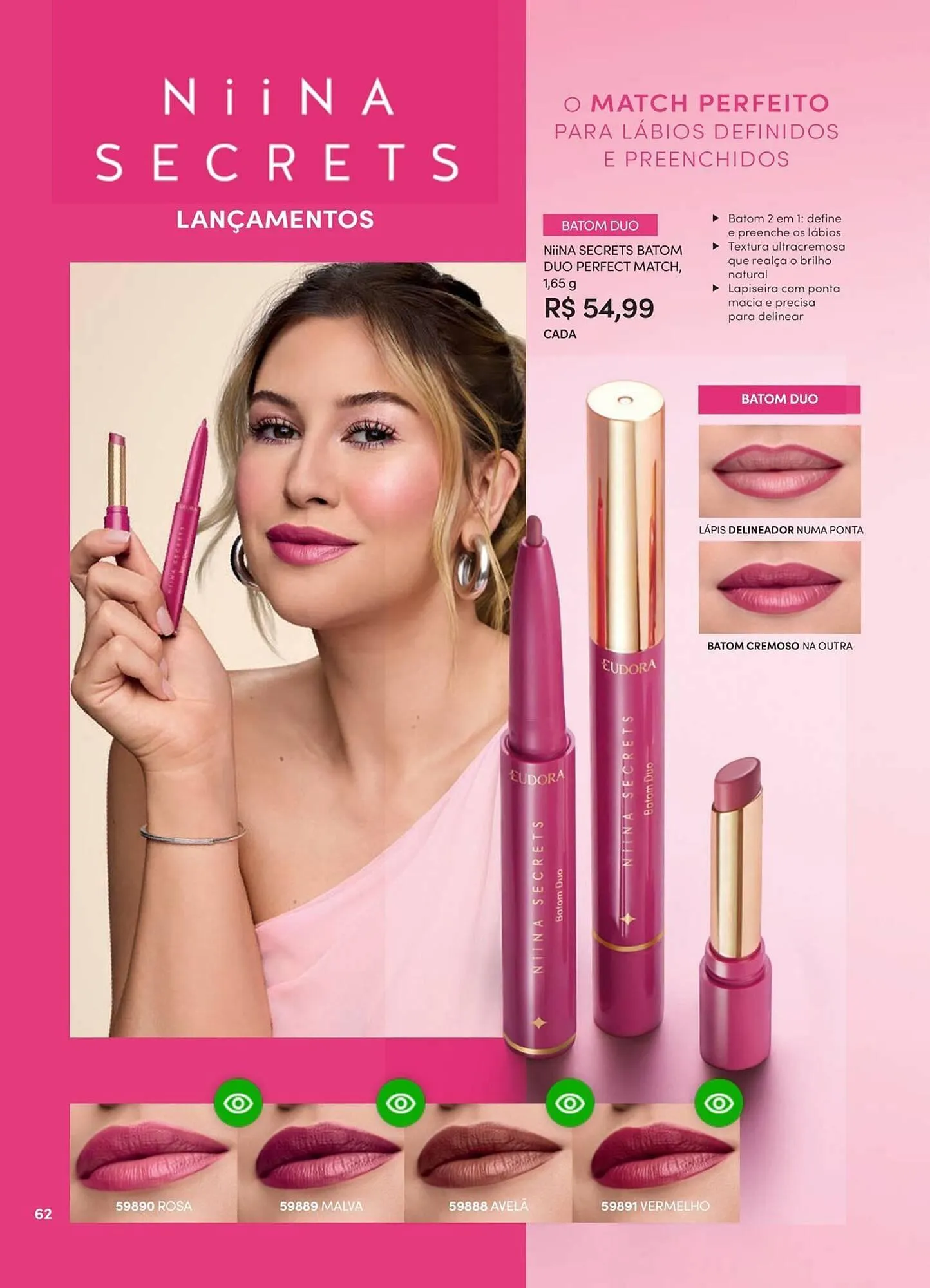 Encarte de Catálogo Eudora 23 de abril até 30 de junho 2025 - Pagina 72