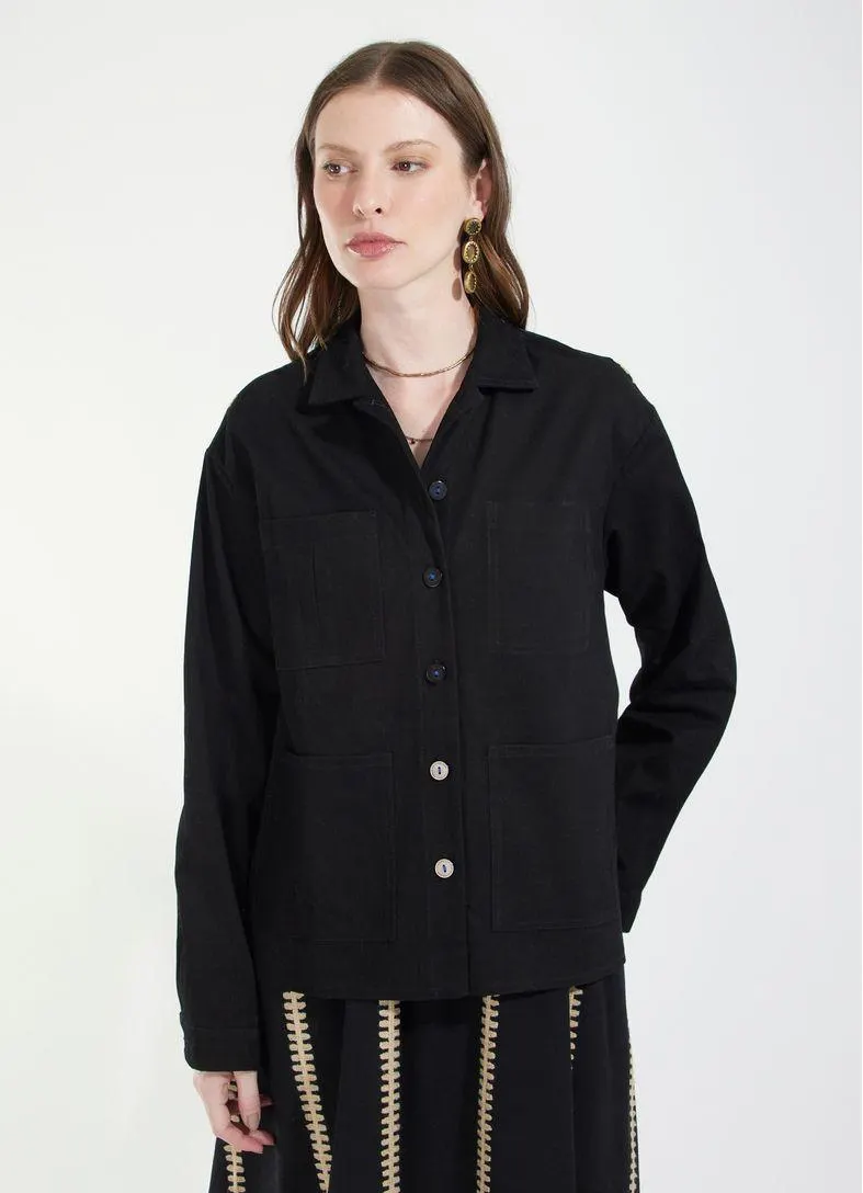 Casaco algodão bordado tapeçaria